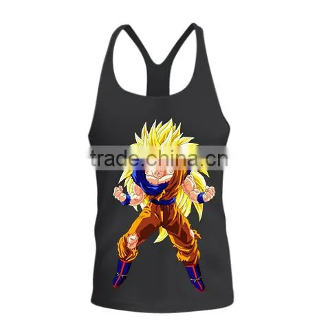 Dragonball Train insaiyan Goku printing gym singlet for men