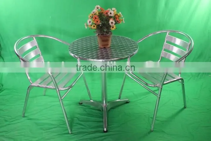 cheap restaurant furniture cast aluminum chair with stainless steel table YC001 YT2