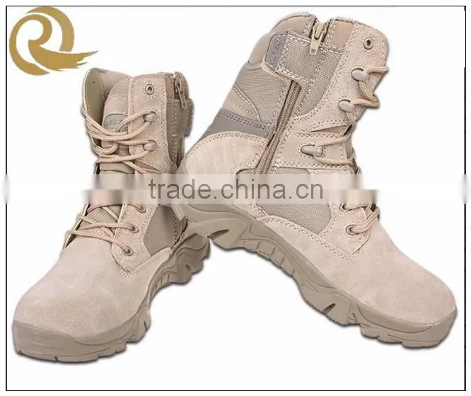2015 Hot sale tan leather cheap delta force military combat boots