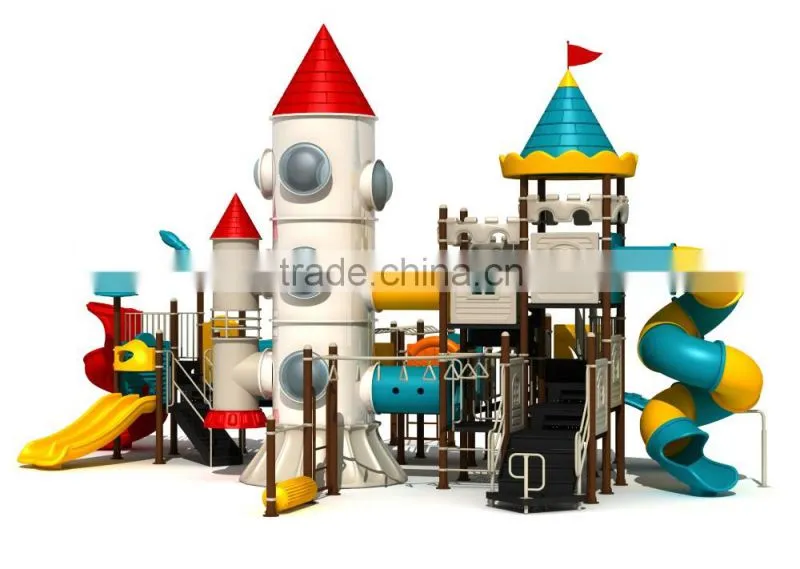 Plastic Rocket Playgrounds Slides For Kids/plastic playground