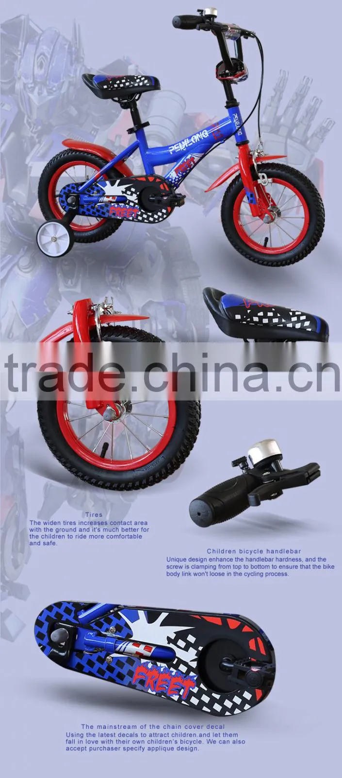 12 inch marine blue kids bike for 3 5 years old
