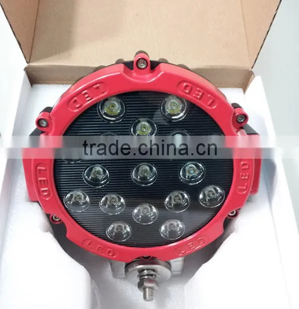 7inch 51w Red Round LED Work Light Spot Offroad fog Driving 4WD Boat UTE ATV SUV
