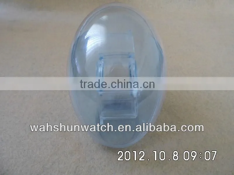 wholesale cheap plastic egg shape watch packaging box with your own logo