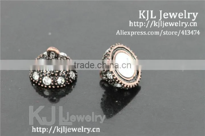 KJL-A0243 Wholesale Jewelry DIY 14x14x20mm Gold Pink Black Tone Magnetic Rhinestone Paved clasp,Fashion Jewelry Clasps