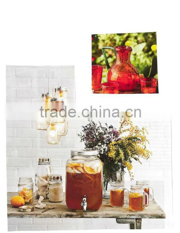 huge glass mason jar with a tap