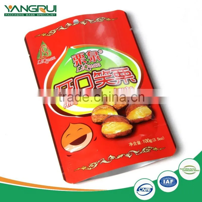 High quality standing up zipper pouch for food