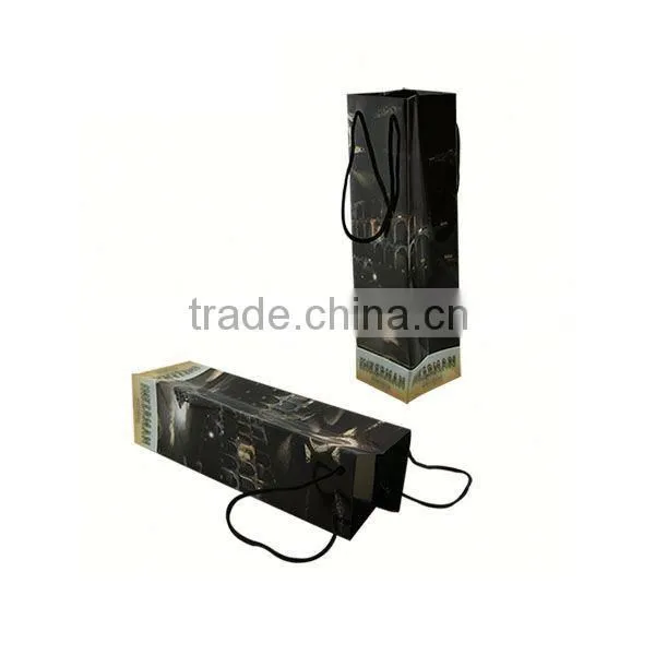 Matt lamination art paper wine bag in China