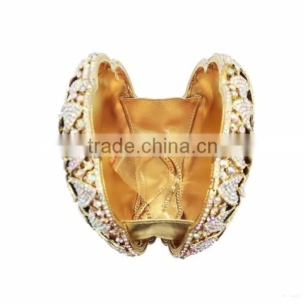 new design sunflower pattern hard box crystal stone evening bag evening clutches (88165A-AB)