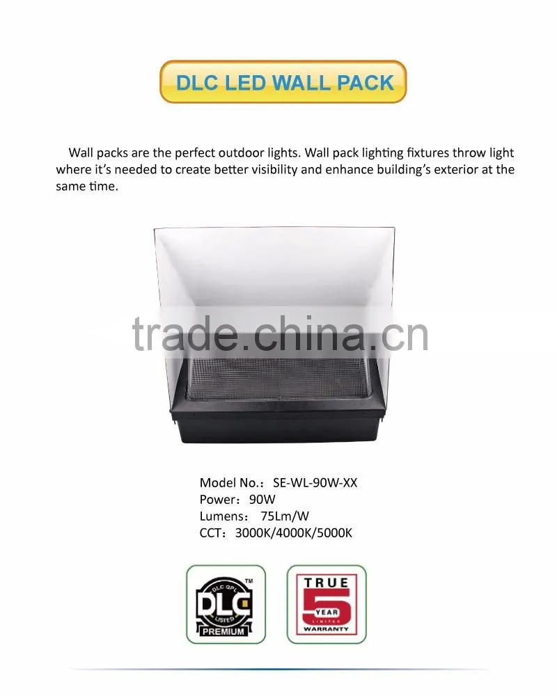 90W Face Down DLC Wall Pack Light