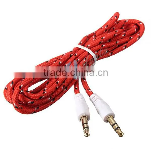 3.5mm Round Audio Stereo Cable Braided Auxiliary Cable