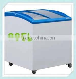 235L Curved Double Door Ice Cream Showcase Freezer