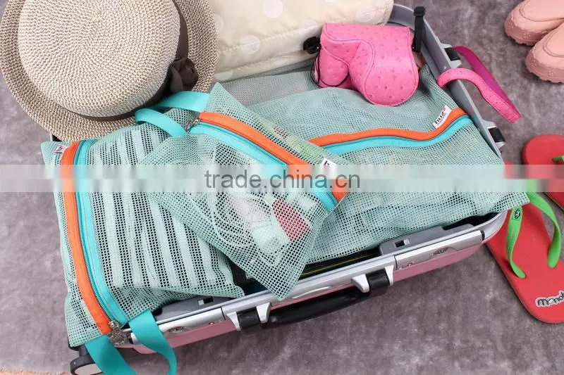 2016 Hot selling Mesh Style Portable Travel Zipper Storage Bag