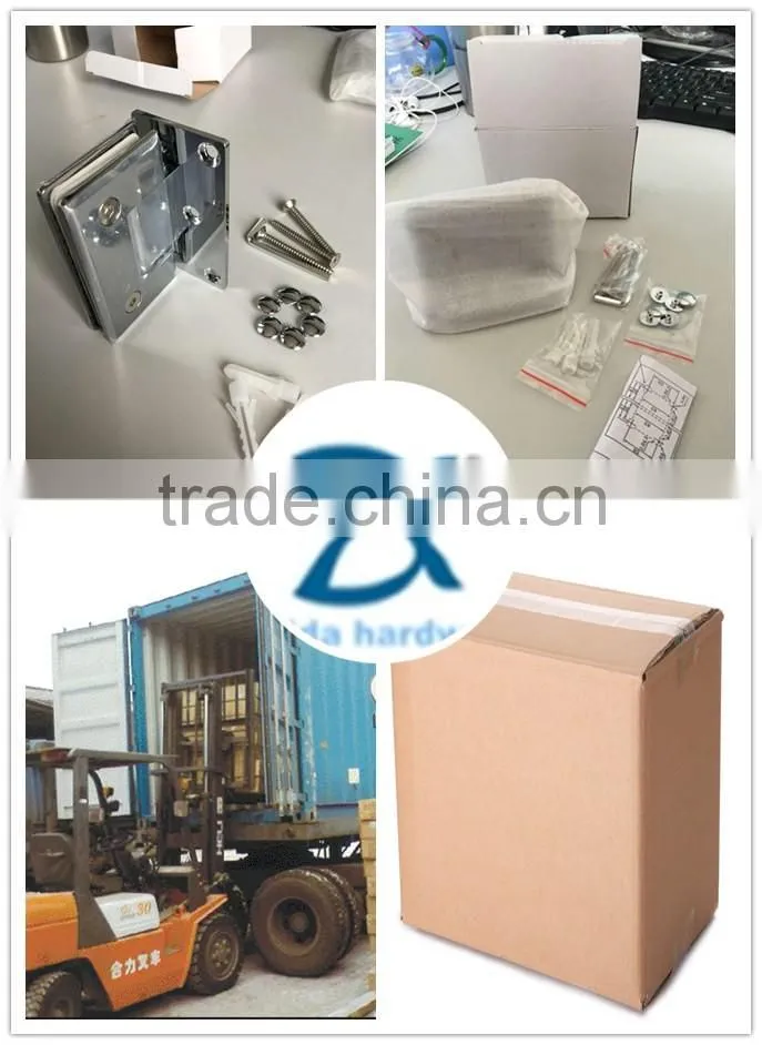 90 degree square double side glass clamp glass bathroom shower panel hinge