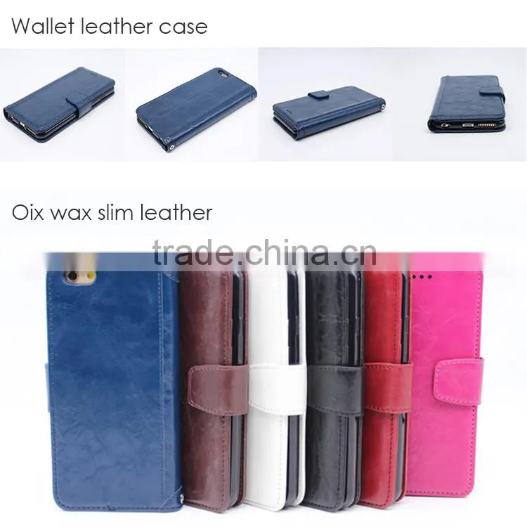 High quality shockproof smart slim leather wallet flip case with 3 card slots stand function case cover for iPhone 6s/ 6 / plus