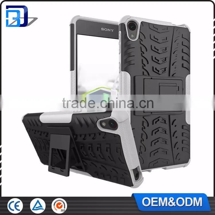 Mobile Phone Accessories 2 in 1 Dual Slim Armor TPU + PC Kickstand Case For Sony Xperia E5 Rugged Cover Amazon Best Sell