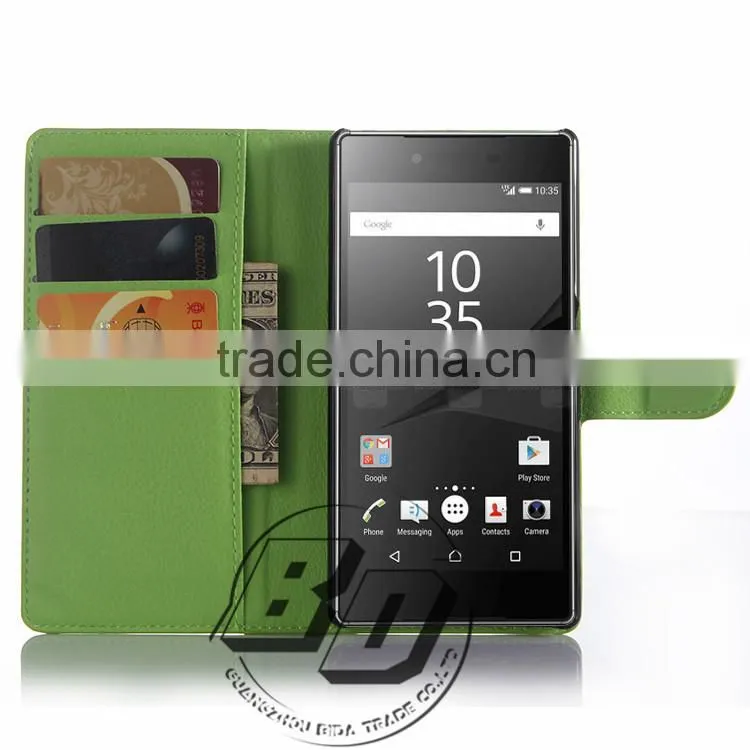 Ultra High Quality Magnetic flip PU leather wallet case with card slots For Sony Xperia Z5 Premium luxury Case fast delivery
