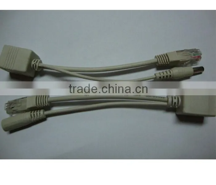 1 in 2 Ethernet LAN Network Cable RJ45 male to male plug &DC female 5.5m