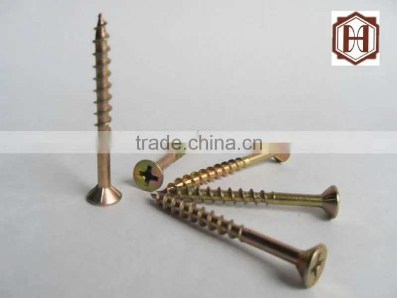 yellow zinc stainless furniture screw from china manufacturer supplier shipping in tainjin port