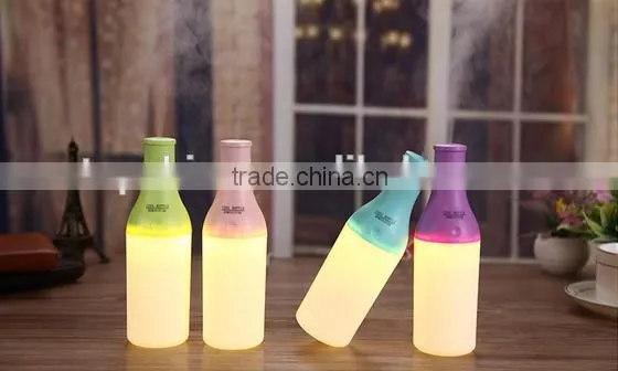 Cute Bottle Shape Mini Portable Air Humidifier Ultrasonic Humidifier With LED Night Lamp
