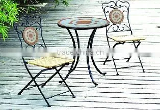 OUTDOOR FURNITURE [STEEL FRAME TABLETOP MOSAIC GARDEN FURNITURE