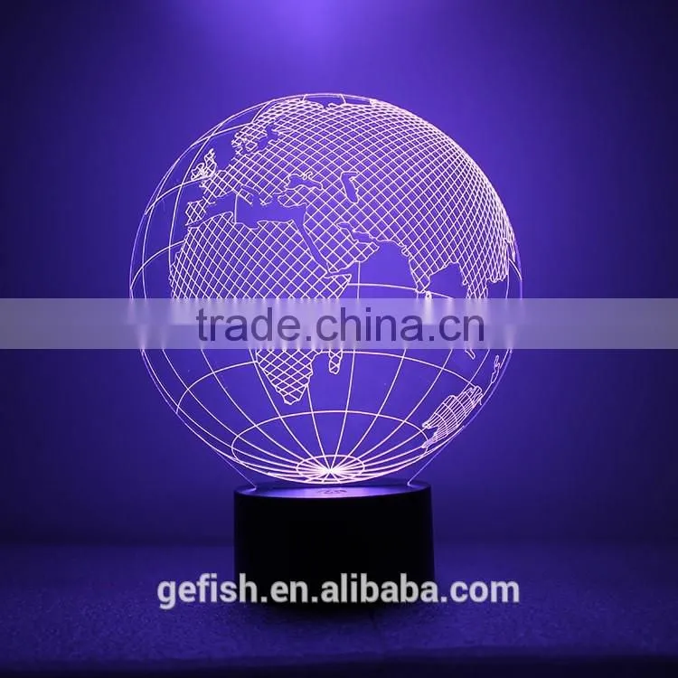 Cheap 3D Acrylic table Earth lamp Christmas gift