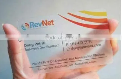 Low price free sample for testing Transparent Business Card