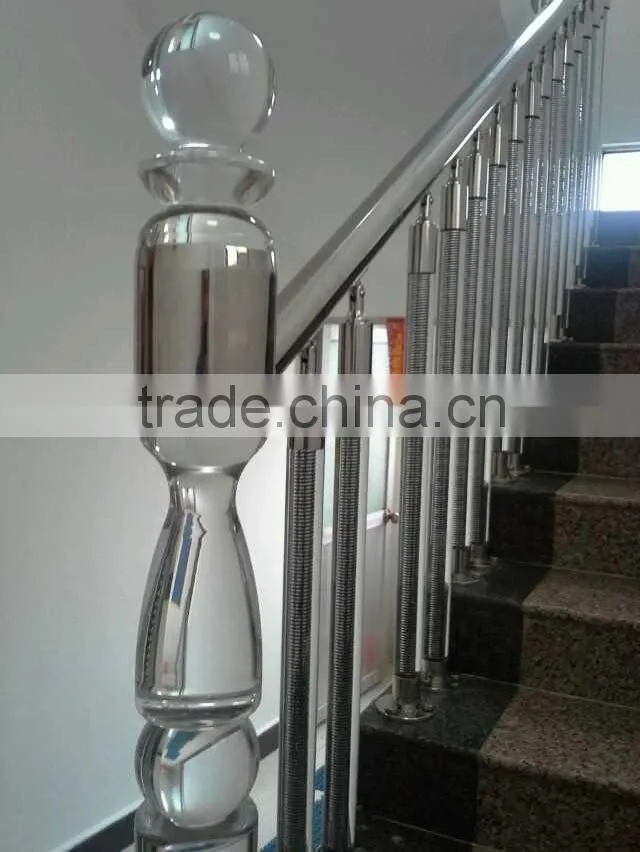 stainless steel acrylic /crystal baluster/crystal railing in alibaba manufacturer