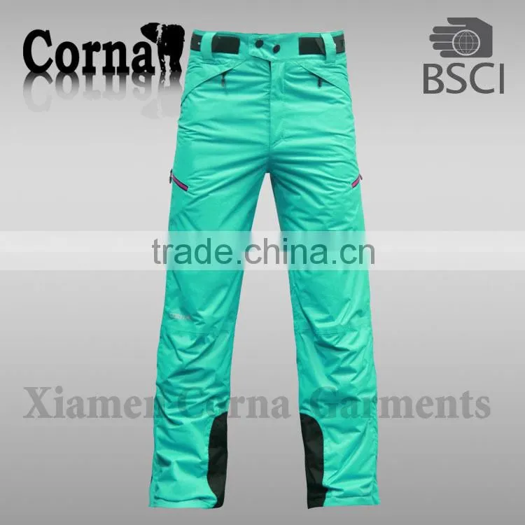 Top quality 100% polyester winter ski wear european style fashion pants with high quality