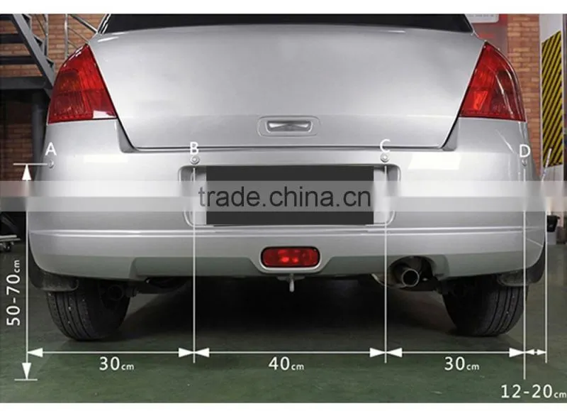 bibi alert parking sensor,4 Black Parking Sensors LED Display Car Reverse Backup Radar Kit with Backlight