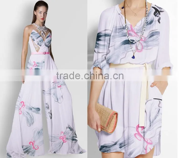 2015 newest style Hellosilk custom print chiffon