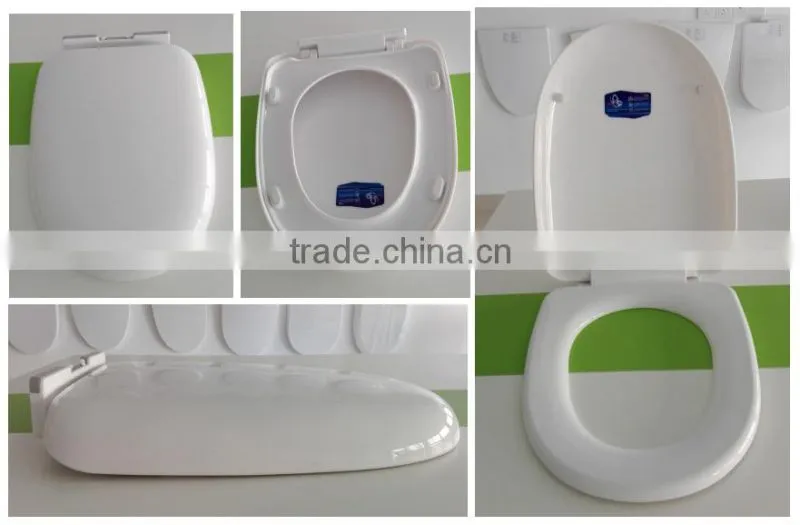 Bathroom toilet seat height adjustment with plastic hinge