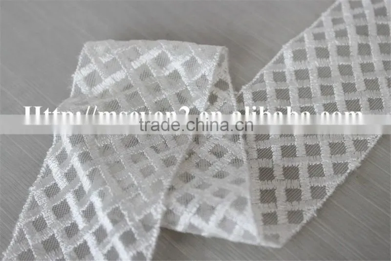 high quality white 100% polyester lace trim guipure lace for hat