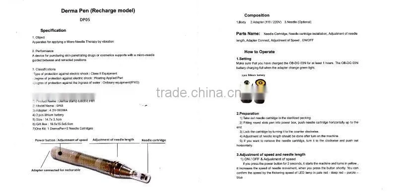 GTO brand Silver color 9/12/36 stainless steel or titanium needles auto Auto microneedle pen for tattoo