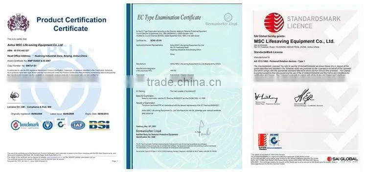 OEM 150N adult solas EC ISO12402 approved 150N inflatable life jacket life vest