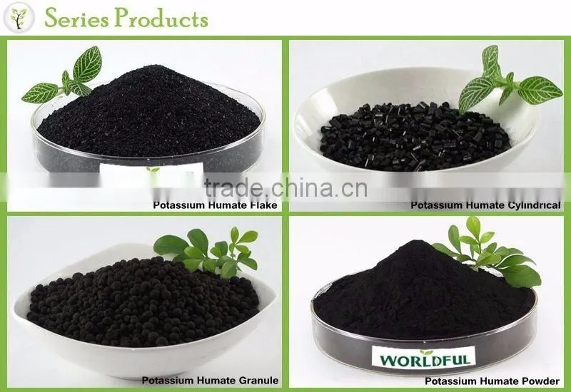 Natural Organic Fertilizer Potassium Humate Super Powder with High Water Solubility 100% Potassium Humate
