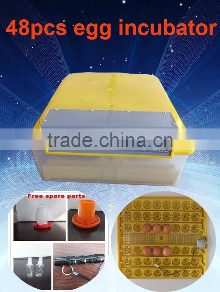 automatic poultry or bird 48 egg incubator with spare parts