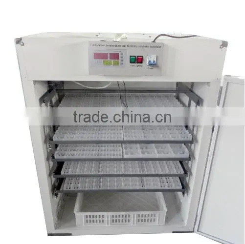 Digital automatic 880 chicken egg inustry incubator with solar power panel and battery