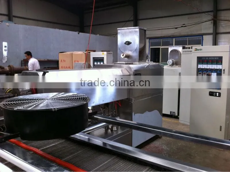high quality double-screw soybean protein food processing line/extruded soya protein food machine