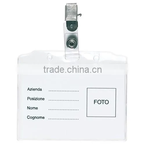 badge holder with clip,promotional PVC badge holder