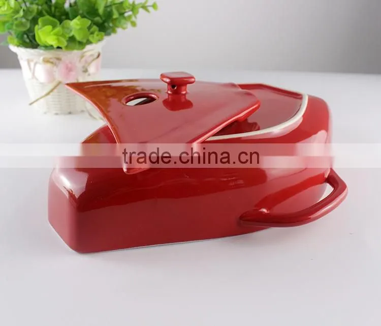 China factory suppliers ceramic cookware boat shape casserole