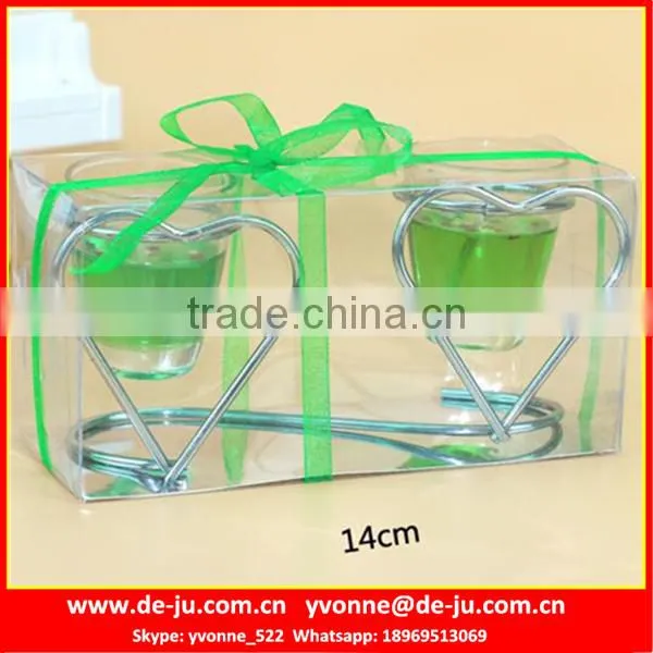 Two Star Steel Holder Red Gel Wax Made Jelly Candle