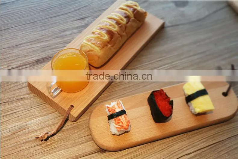 Wholesale price unfinished solid beech sushi serving tray