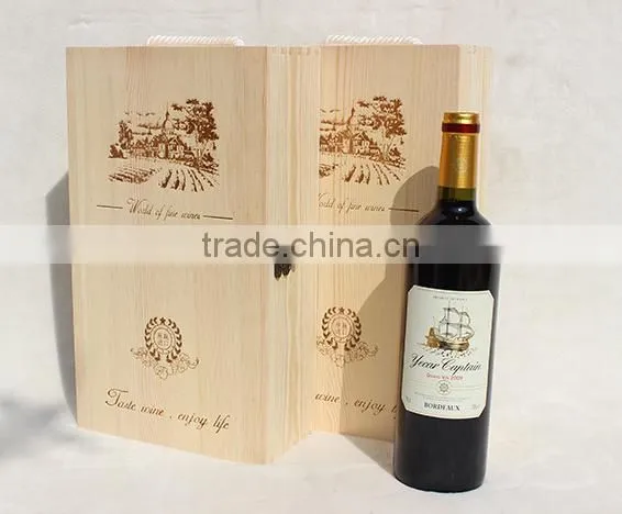 Single-deck six pine wine bottle storage box