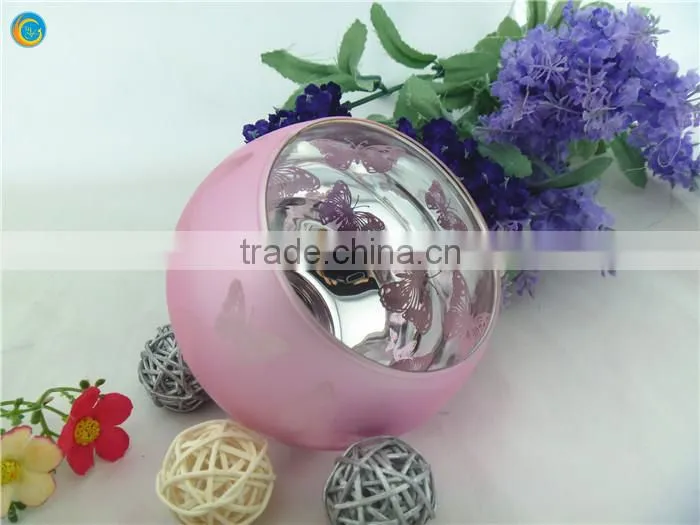 Romantic round pink butterfly wedding candlestick