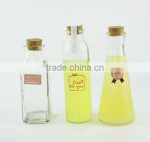 clear juice glass storage bottle
