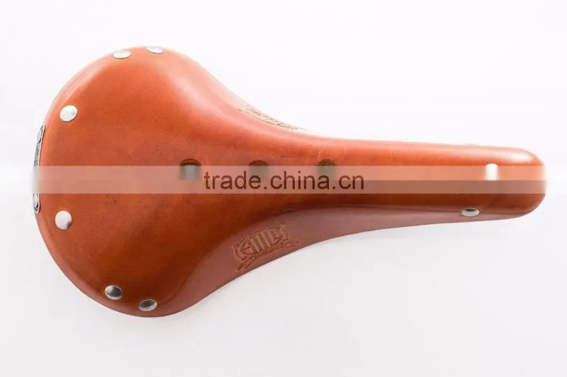 High Quality Cow Leather Bicycle Bike Saddle