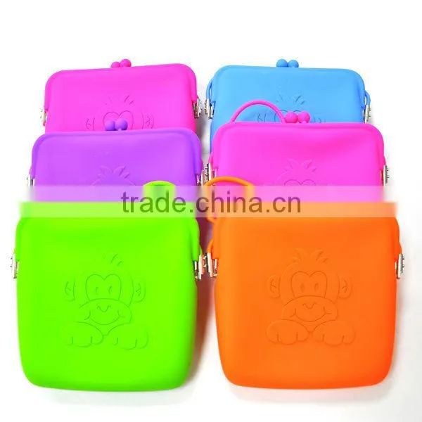 silicone shoulder bag with monkey pattern