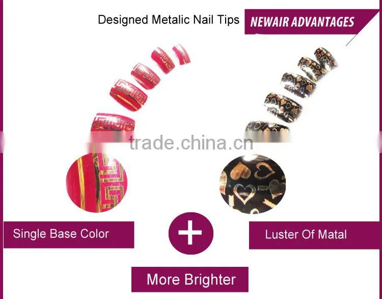 2015 Vivi Shining With The Fashion Metallic False Nails Arts Tips