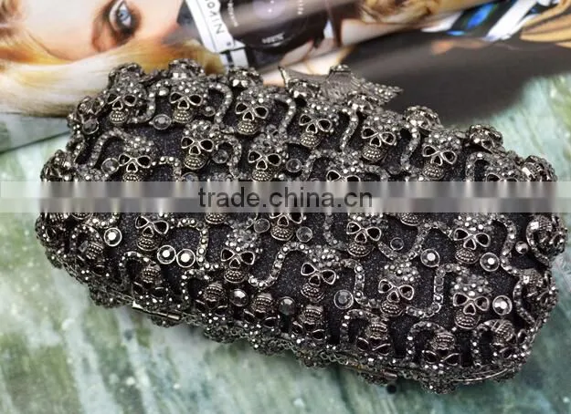 Skull diamond evening Bag bat handle evening bag hand bag