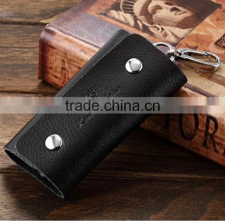 Genuine Leather Mens Key Holder Accessory Bag Purse Key Chain Wallet Case